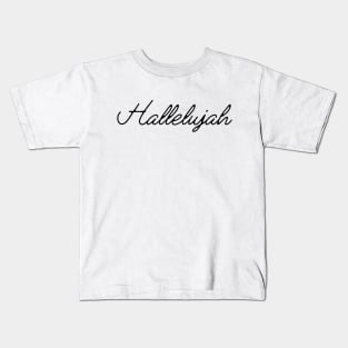 Hallelujah! Typography Black Kids T-Shirt